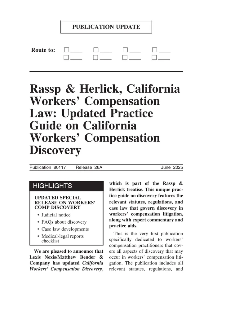 California Workers’ Compensation Discovery Practice Guide