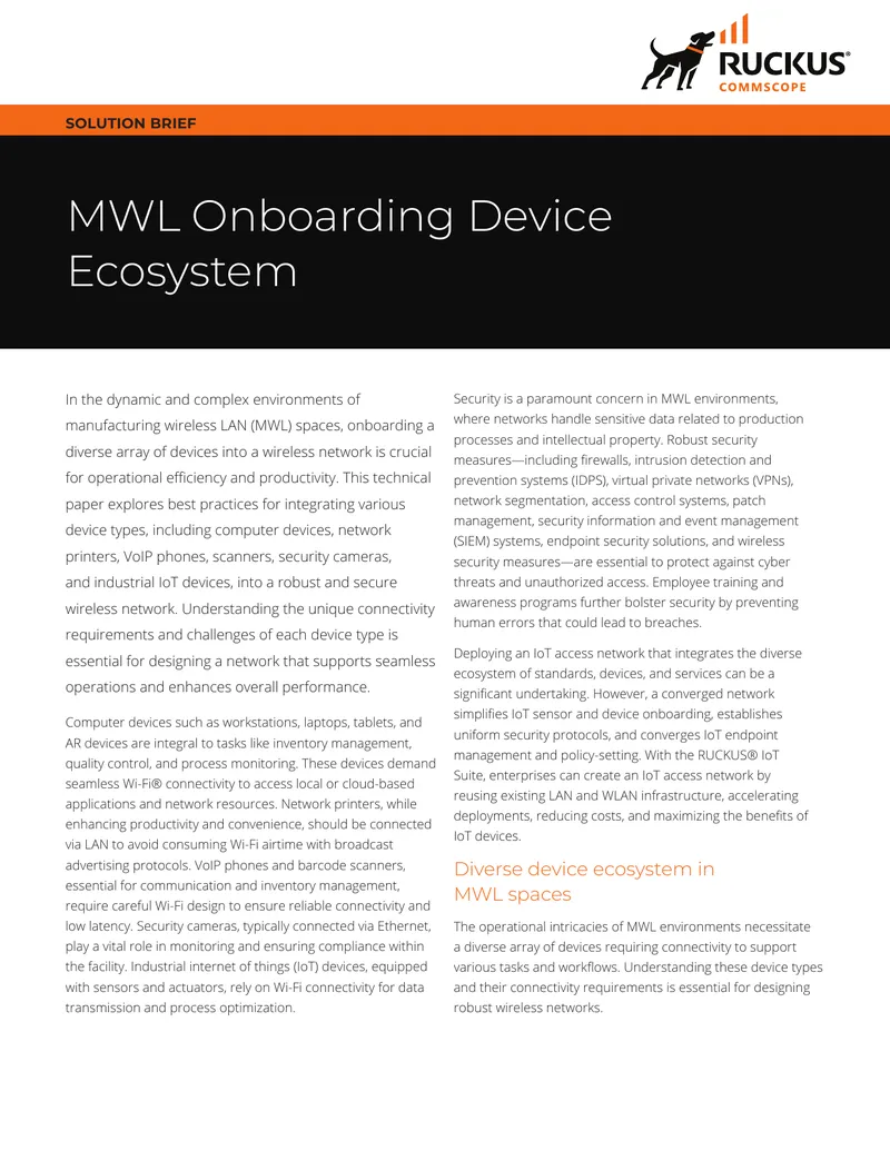 MWL Onboarding Device Ecosystem Solution Brief preview page 1