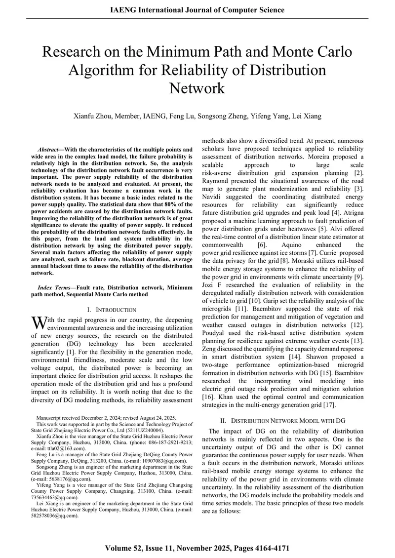 Reliability Assessment of Distribution Networks with DG