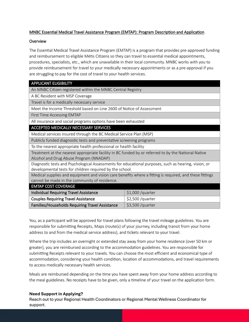 Essential Medical Travel Assistance Program Application Guide