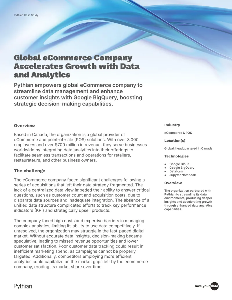 Global eCommerce Company Data Management Case Study
