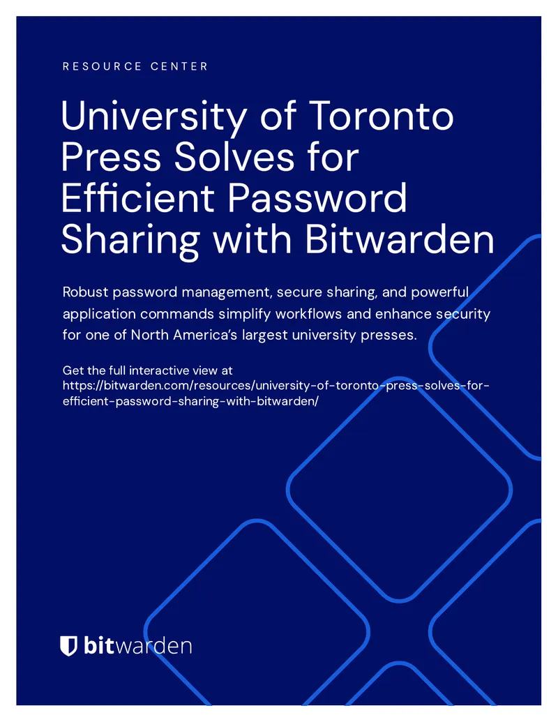 University of Toronto Press Password Management Case Study