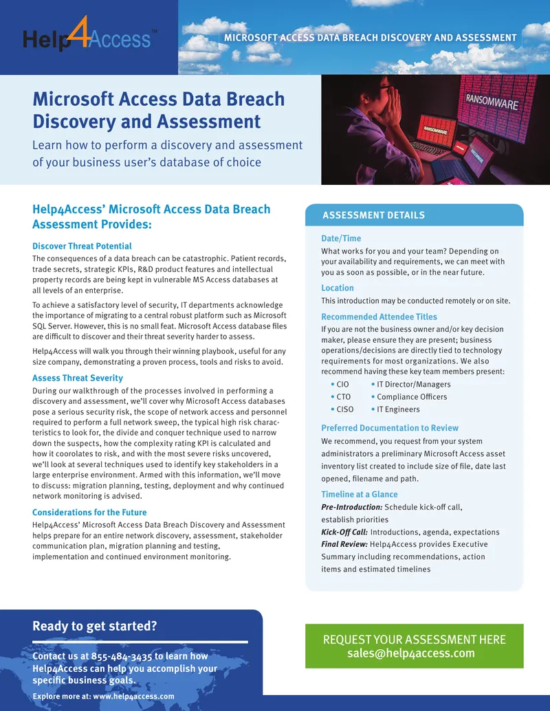 Microsoft Access Data Breach Discovery and Assessment Guide