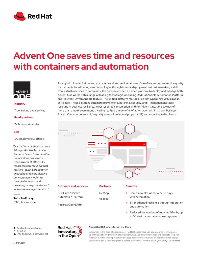 Advent One Case Study on Automation and Containers