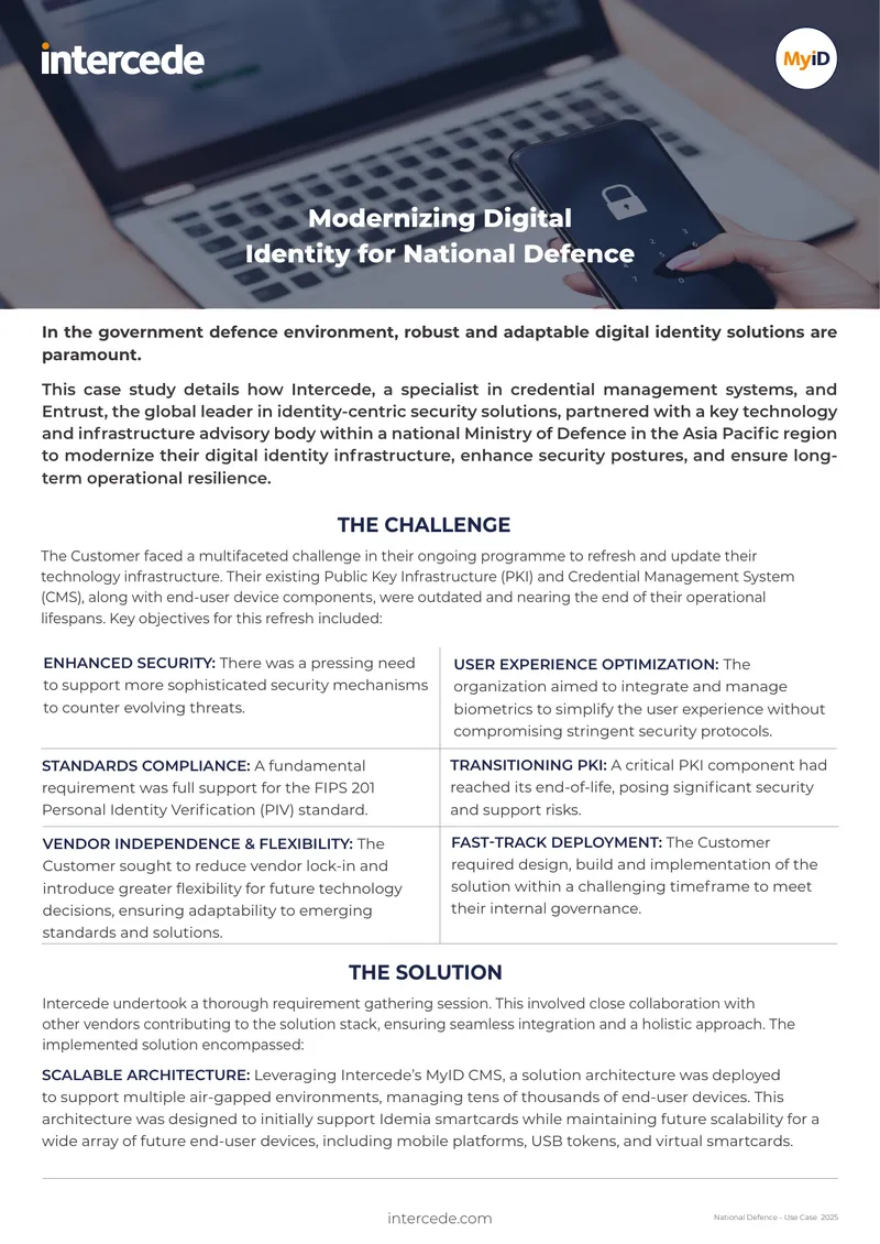 Digital Identity Solutions for National Defence