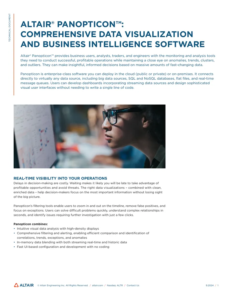 Altair Panopticon Data Visualization Software