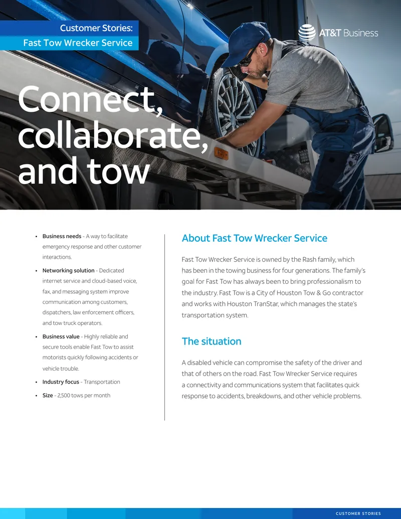 Fast Tow Wrecker Service Connectivity Solutions
