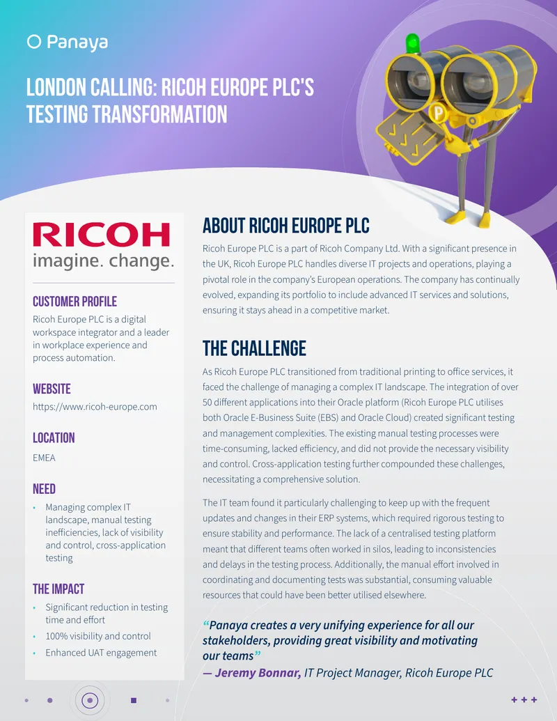 Testing Transformation at Ricoh Europe PLC