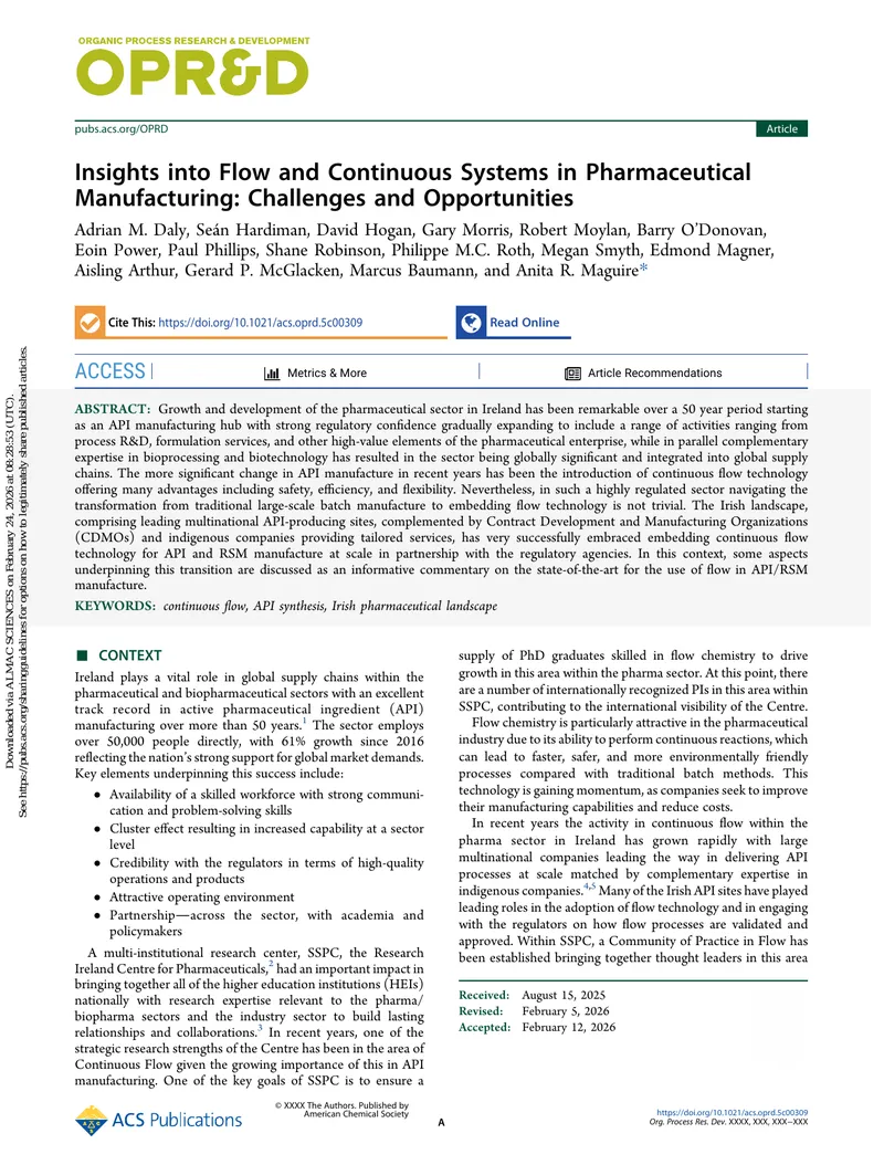 Insights into Continuous Flow Systems in Pharmaceutical Manufacturing