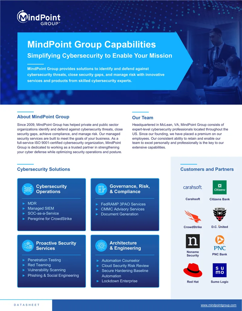 MindPoint Group Cybersecurity Solutions Overview