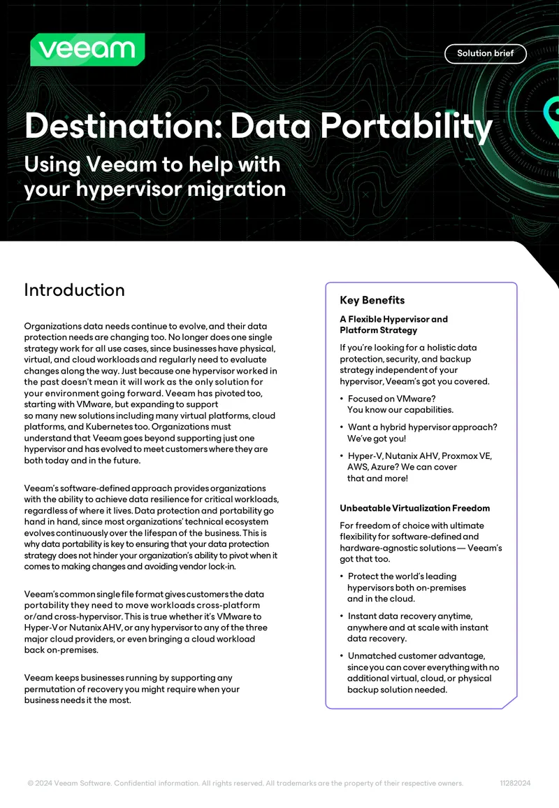 Data Portability Solution Brief