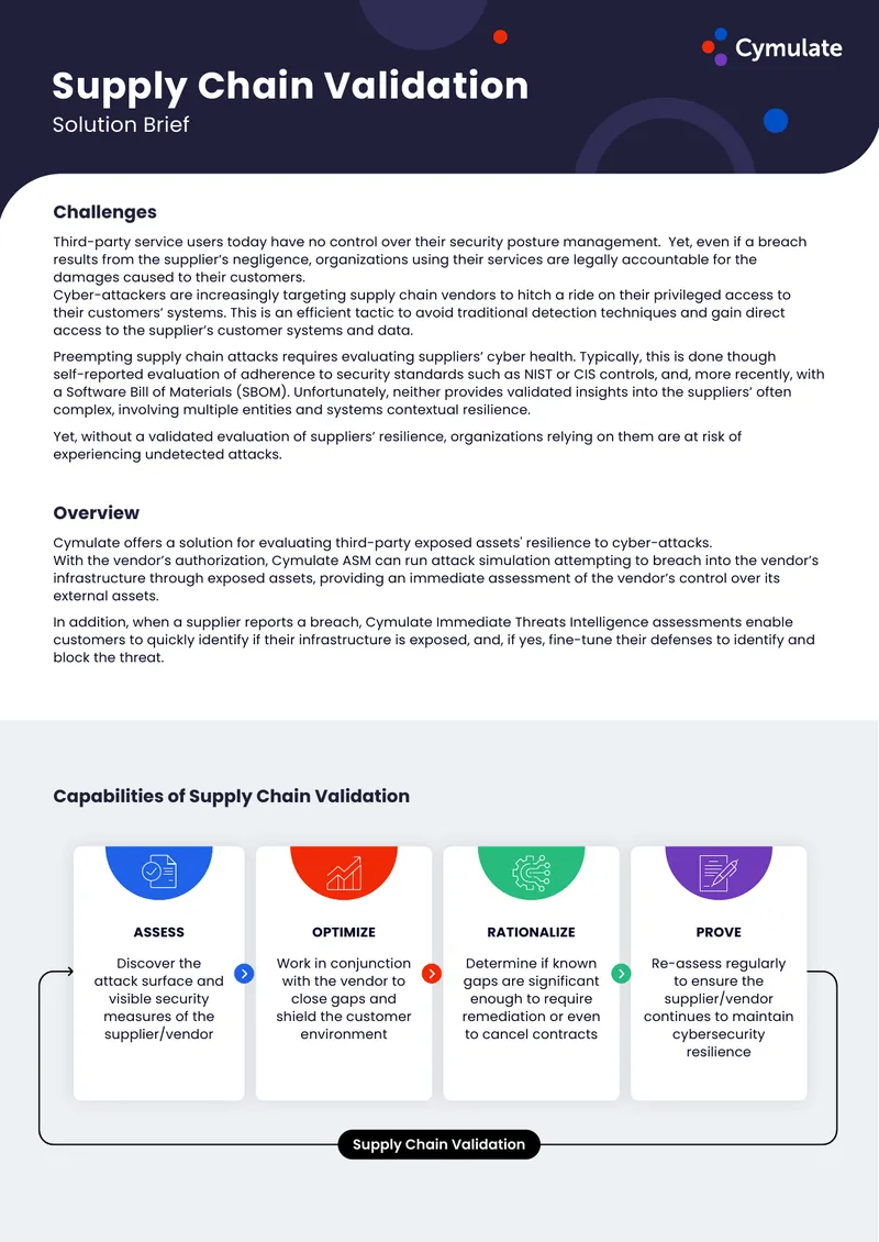 Supply Chain Validation Solution Brief