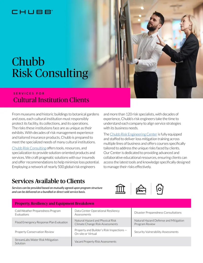 Risk Consulting Services for Cultural Institutions