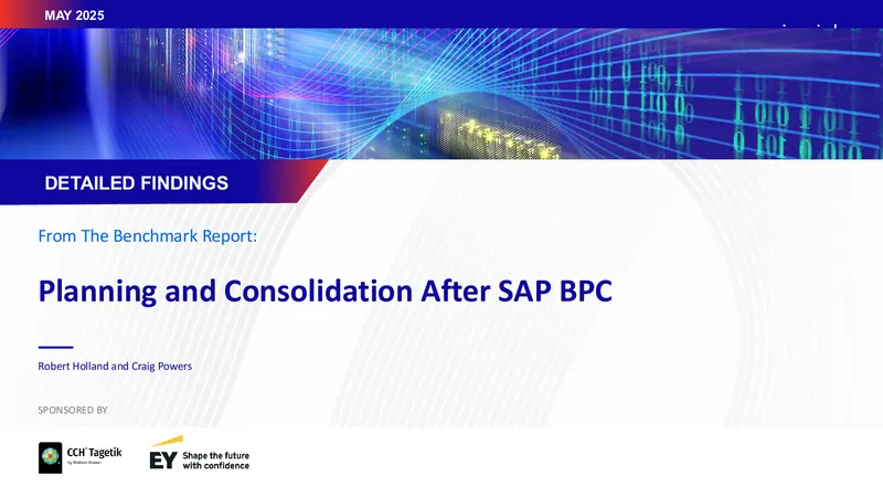 Planning and Consolidation Solutions Benchmark Report