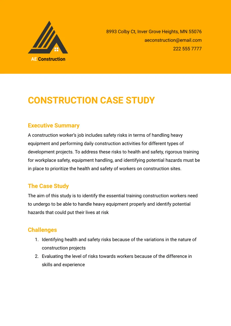 Construction Worker Health and Safety Training Case Study