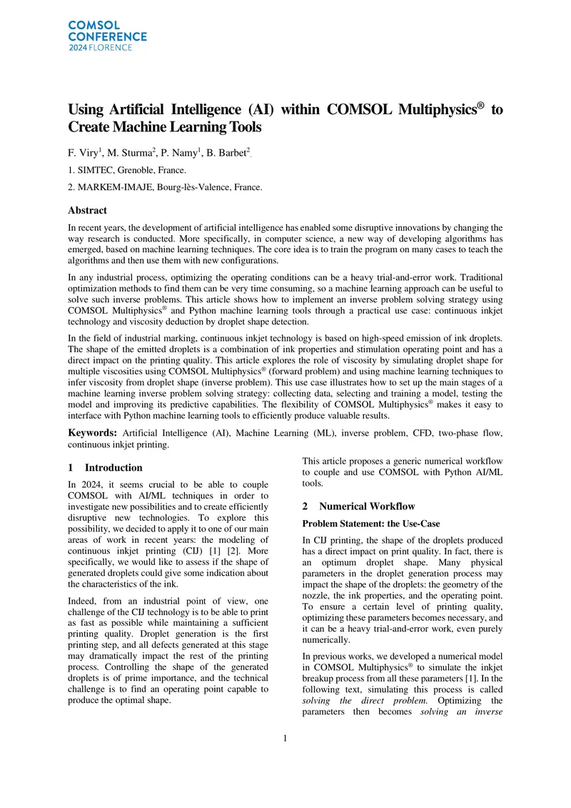 Machine Learning Tools in COMSOL Multiphysics