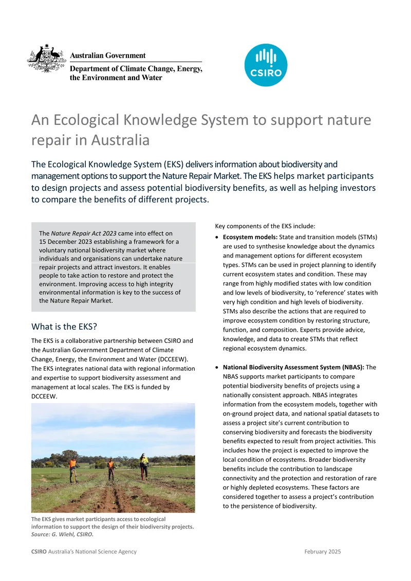Ecological Knowledge System for Nature Repair Market