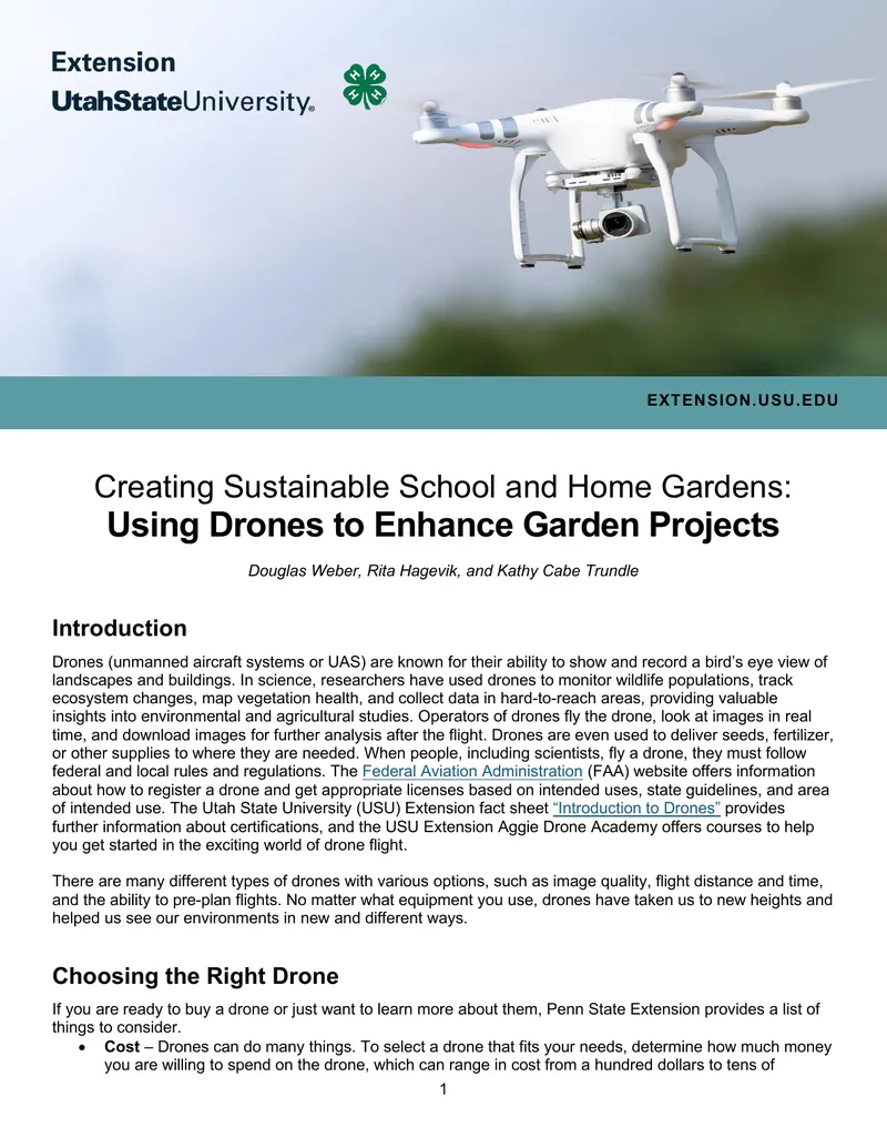 Creating Sustainable School and Home Gardens with Drones