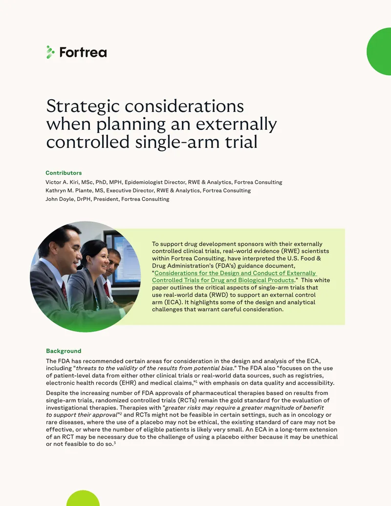 Strategic Considerations for Externally Controlled Trials