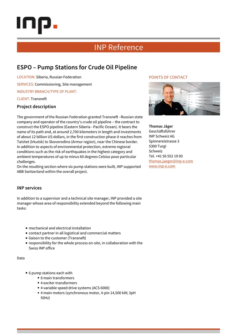ESPO Pump Stations Construction Project Overview