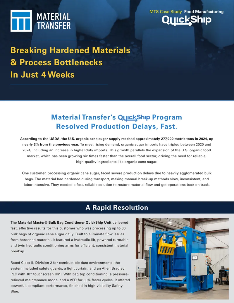 Material Master Bulk Bag Conditioner Case Study