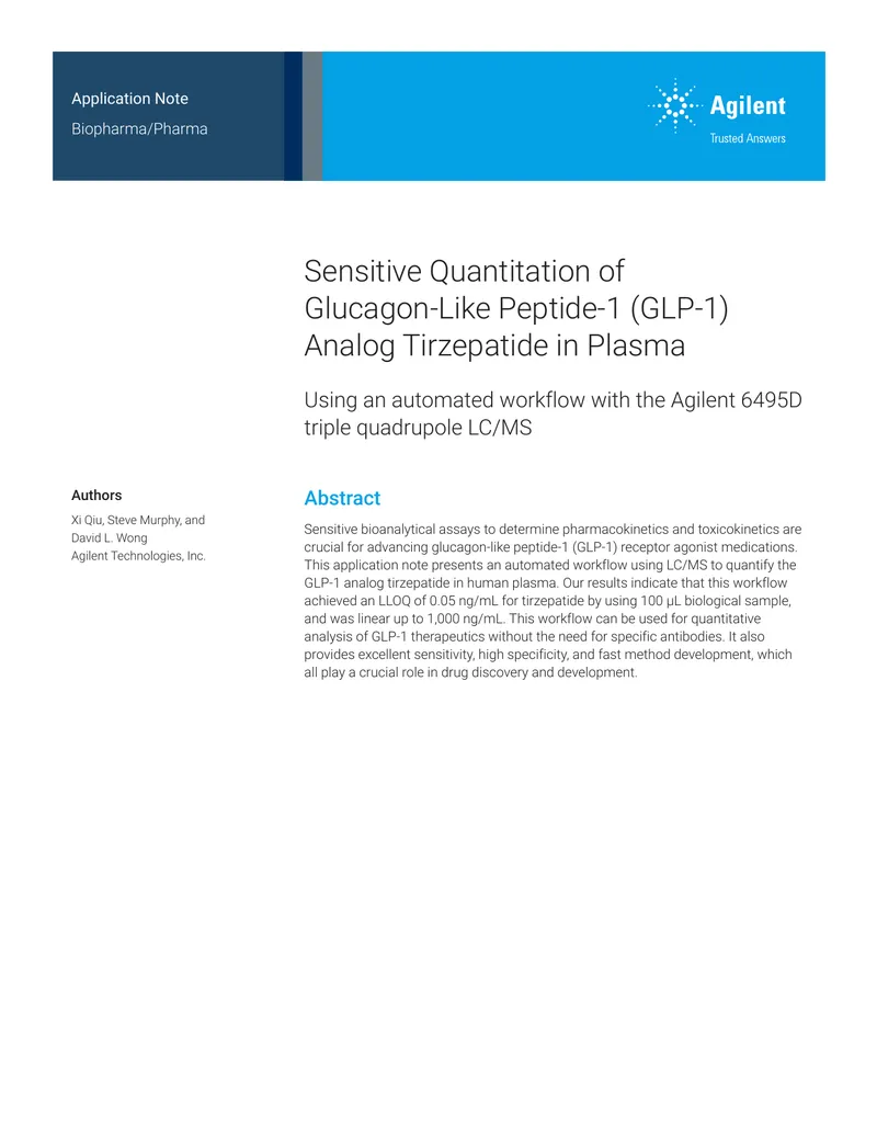 Automated Workflow for Quantifying GLP-1 Analog Tirzepatide