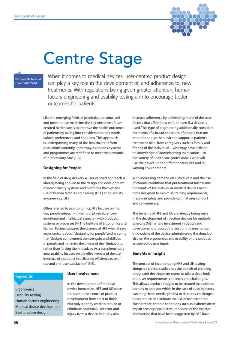 User-Centred Design in Medical Device Development
