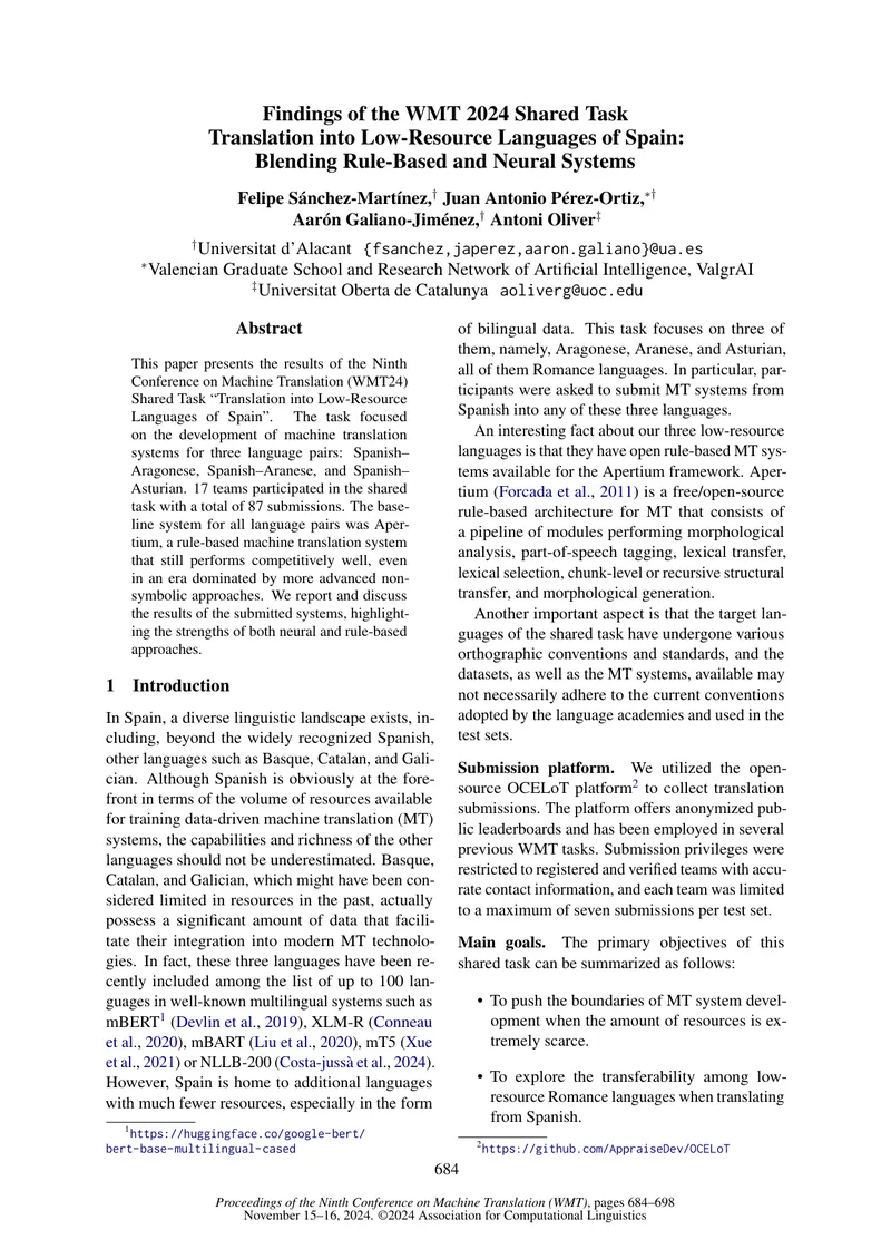 Findings of the WMT 2024 Shared Task on Translation