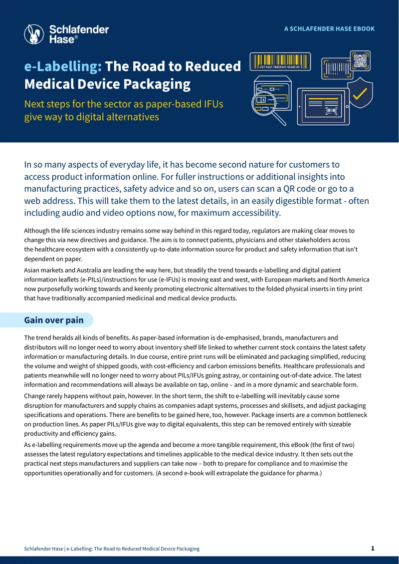 e-Labelling Strategy for Medical Device Packaging