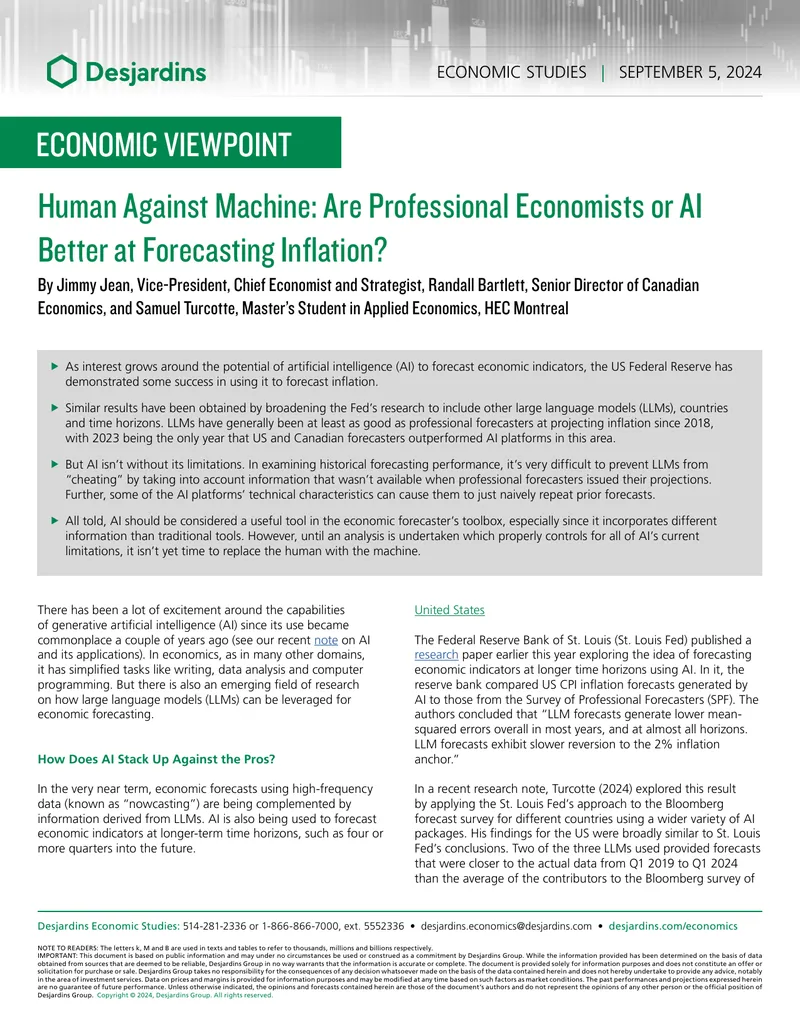 AI Applications in Economic Forecasting