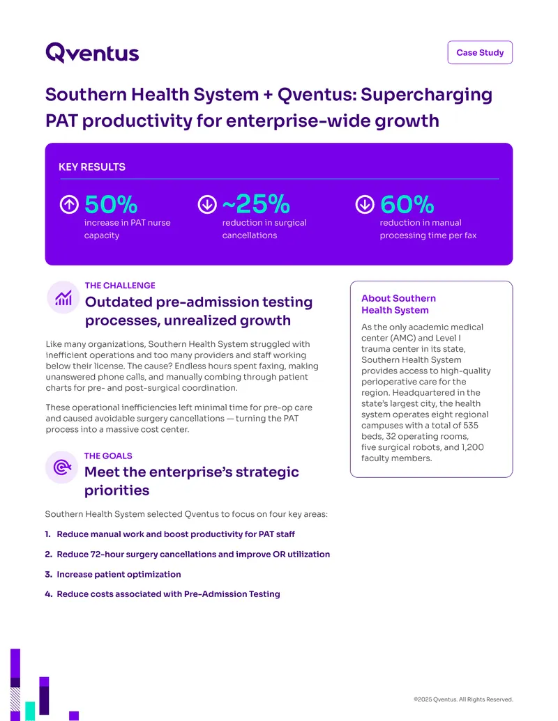 Southern Health System Case Study on Pre-Admission Testing