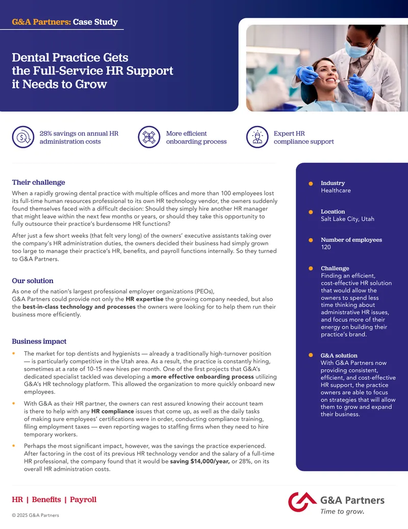 Dental Practice HR Support Case Study