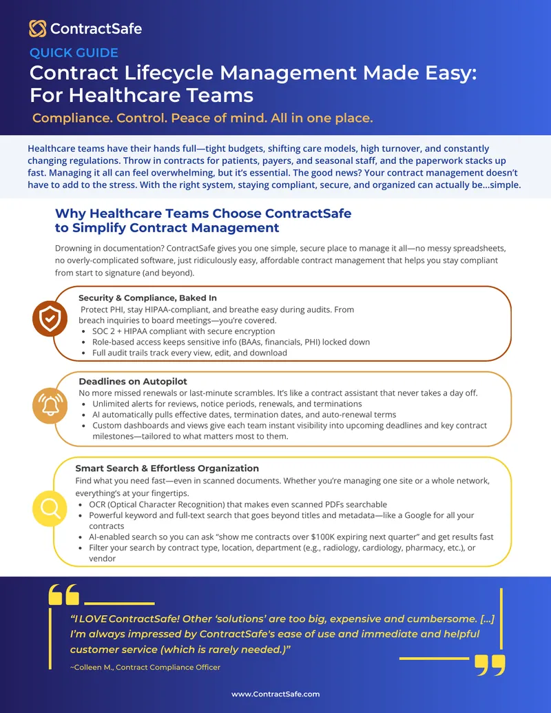 Contract Management System for Healthcare Teams