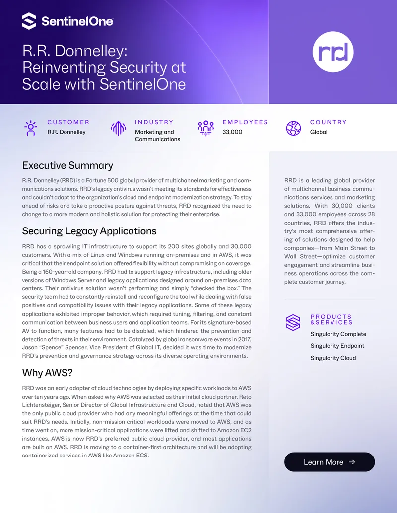 R.R. Donnelley Security Modernization Case Study