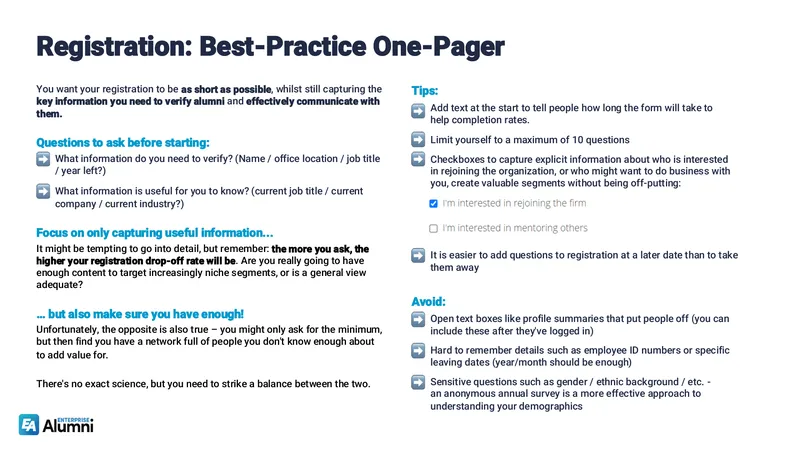 Registration Best Practices for Alumni Engagement