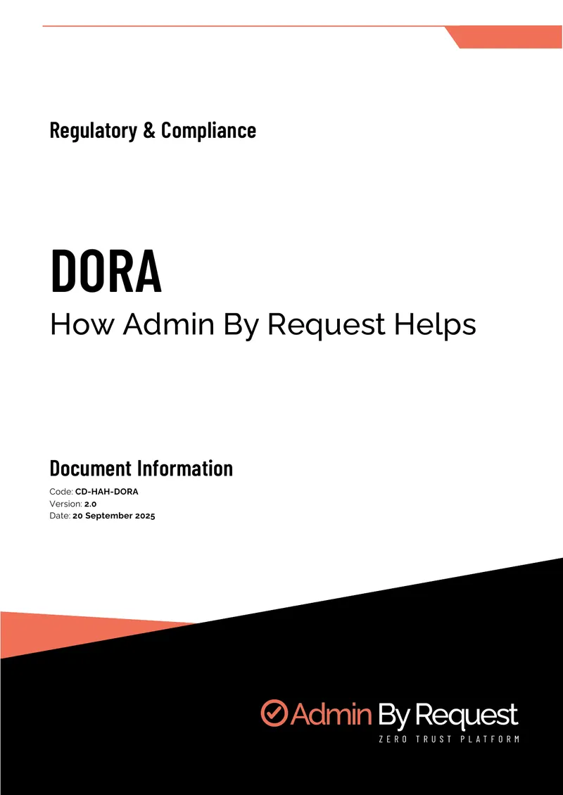 Admin By Request Compliance with DORA Framework
