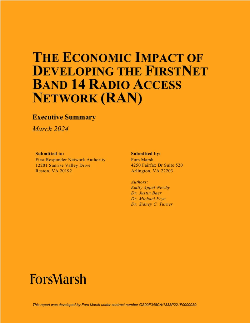 Economic Impact of FirstNet Band 14 Radio Access Network