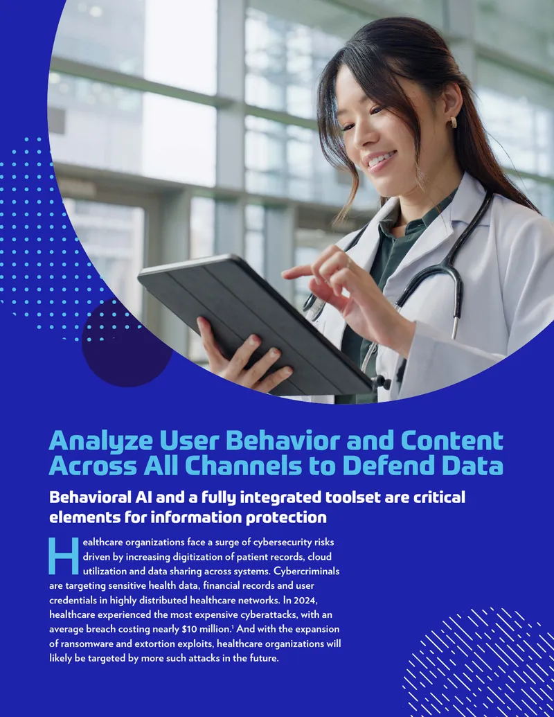 User Behavior Analysis for Data Protection in Healthcare