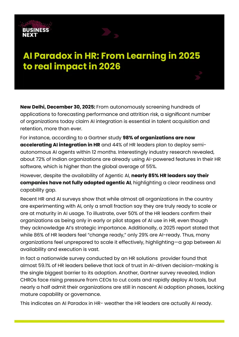 AI Integration in Human Resources for 2026