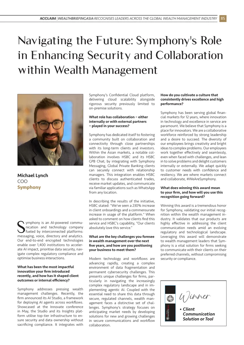 Symphony's Role in Wealth Management Security