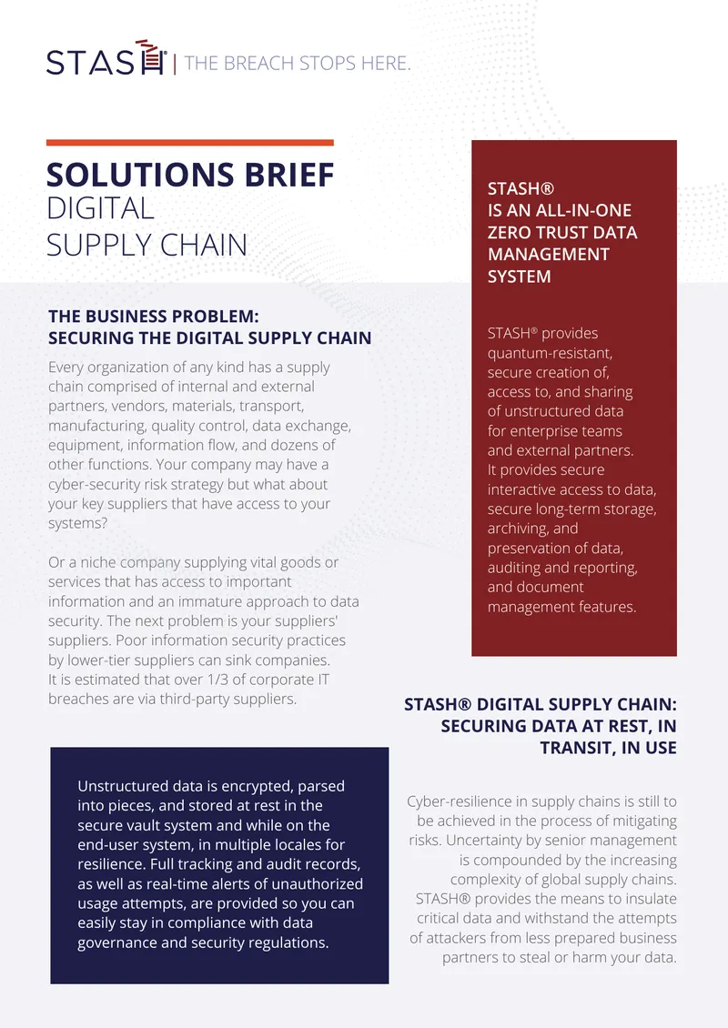 Securing the Digital Supply Chain with STASH®