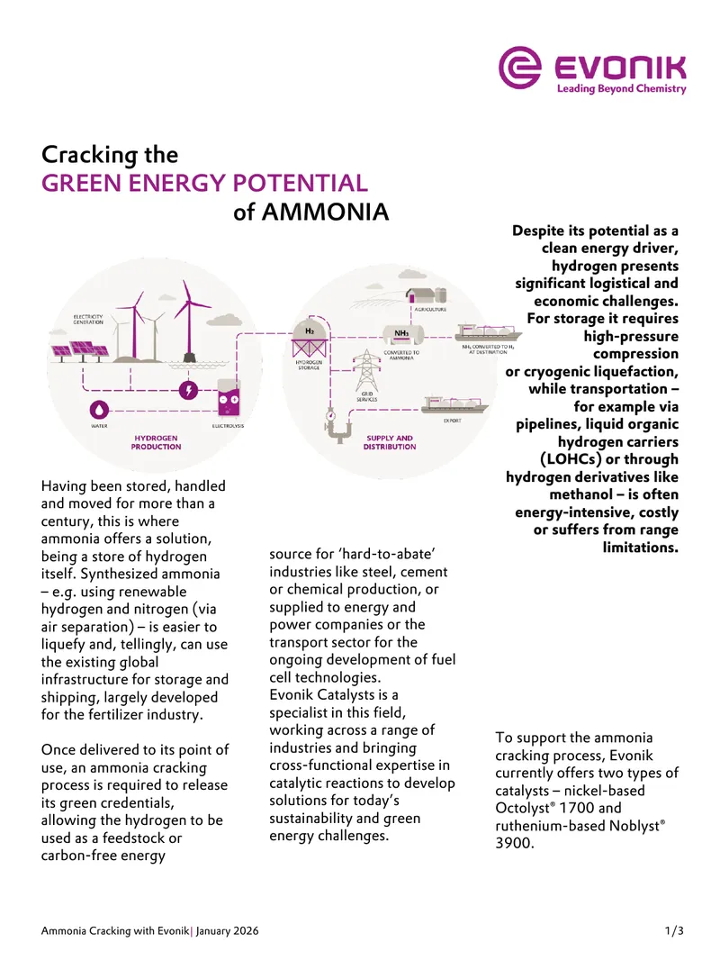 Ammonia Cracking Technologies and Catalysts Overview
