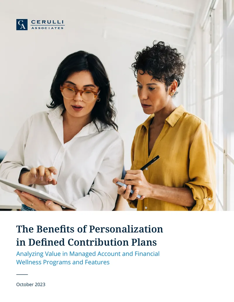 Benefits of Personalization in Defined Contribution Plans