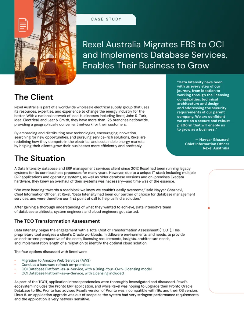 Rexel Australia EBS Migration to OCI Case Study