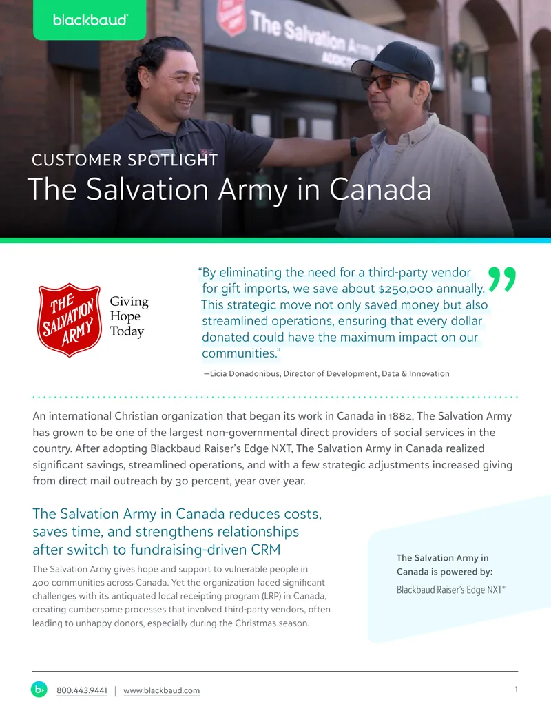 The Salvation Army Canada Fundraising Strategy