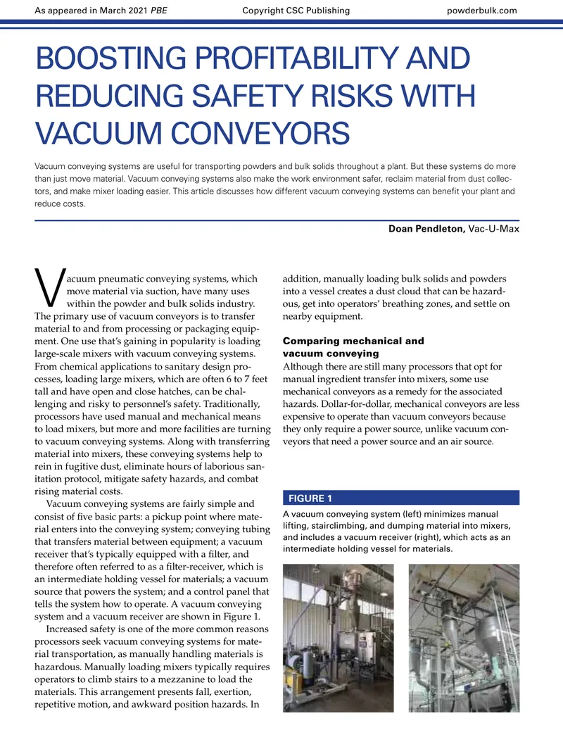 Benefits of Vacuum Conveyors in Material Handling