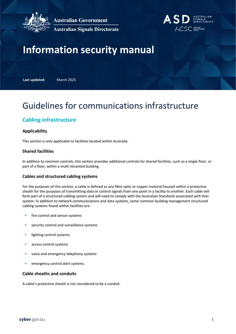 Information Security Manual for Communications Infrastructure