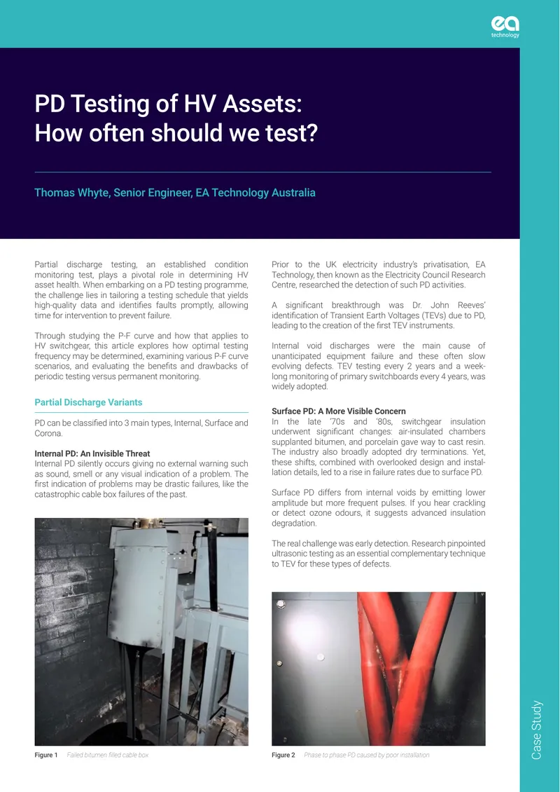 Partial Discharge Testing Frequency for HV Assets