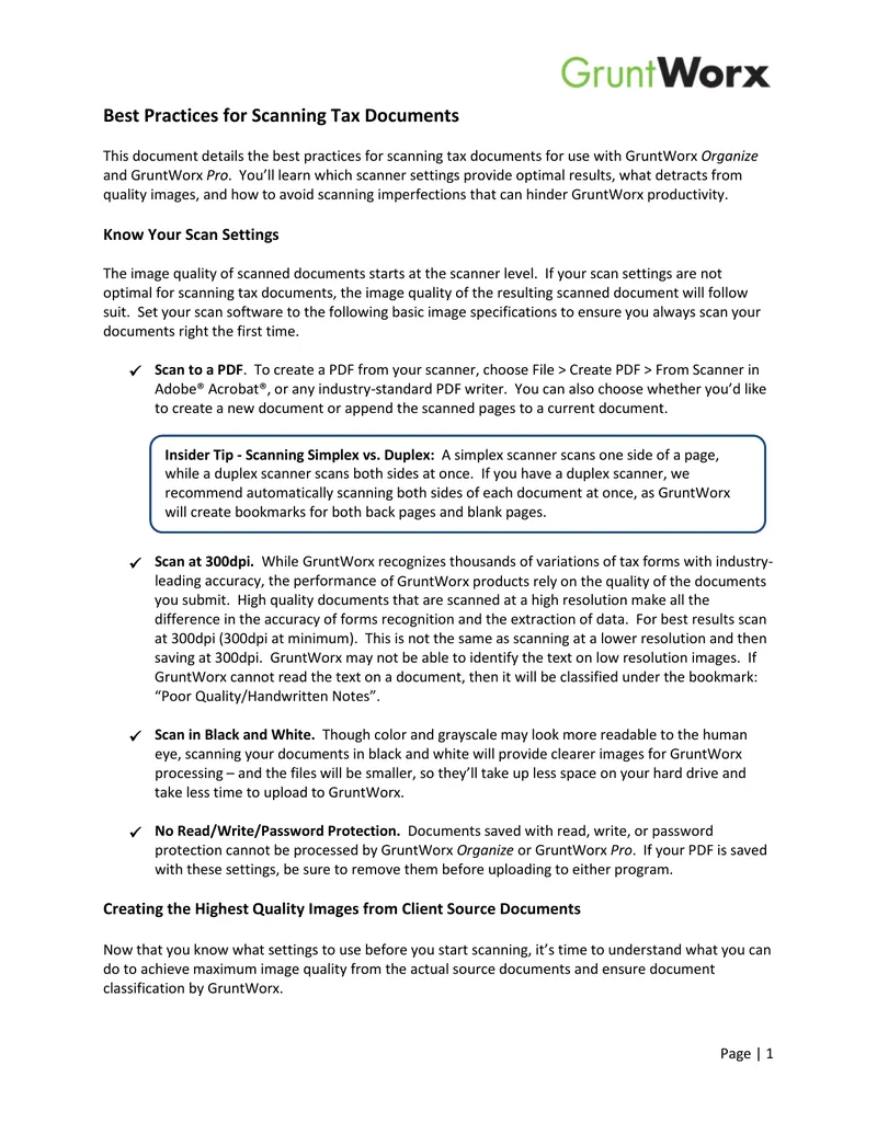 Best Practices for Scanning Tax Documents