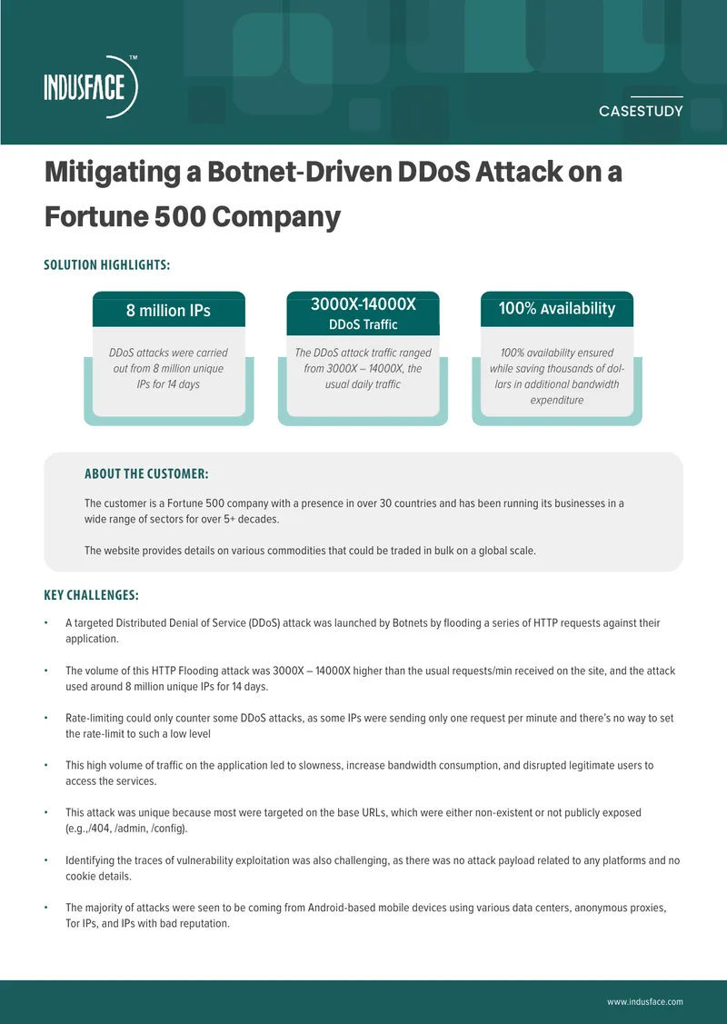 Mitigating DDoS Attacks on Fortune 500 Company